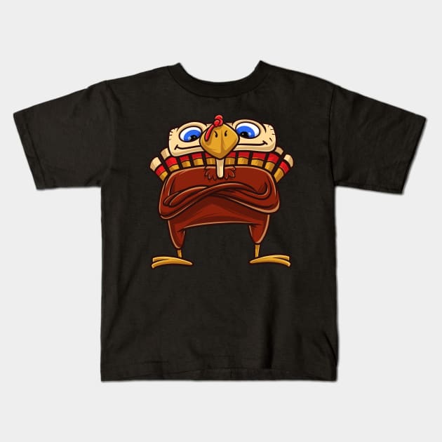 Funny Thanksgiving Turkey Gift Kids T-Shirt by teeleoshirts